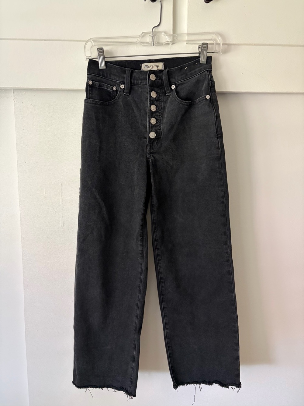 Madewell Black Perfect Vintage Wide-Leg Crop Jeans